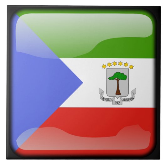 Flagge der äquatorialen Guinea Fliese (Vorderseite)