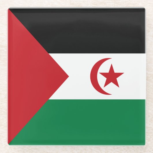 Flagge der Arabischen Demokratischen Republik Sahr Glasuntersetzer (Vorderseite)
