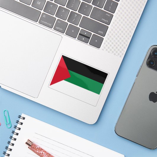 Flagge der Arabischen Revolution (1948-1959) Aufkleber (Laptop mit iPhone)