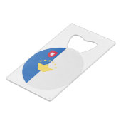 Flagge der Azoren Geldbeutel Flaschenöffner (Rückseite Schrägansicht)