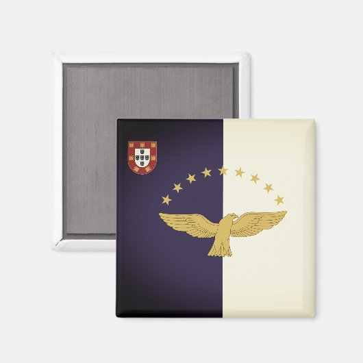 Flagge der Azoren, Portugal Magnet (Vorderseite/Rückseite)