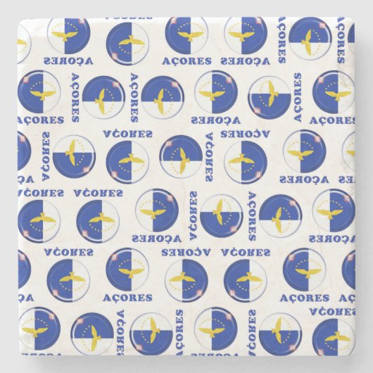 Flagge der Azoren Steinuntersetzer (Vorderseite)