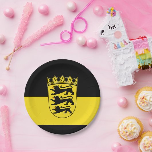Flagge der Baden-Württemberger Papierplatte Pappteller (Party)