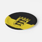 Flagge der Baden-Württemberger Papierplatte Pappteller (Schrägansicht)