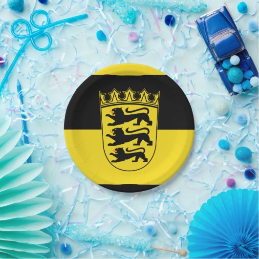 Flagge der Baden-Württemberger Papierplatte Pappteller (Party)