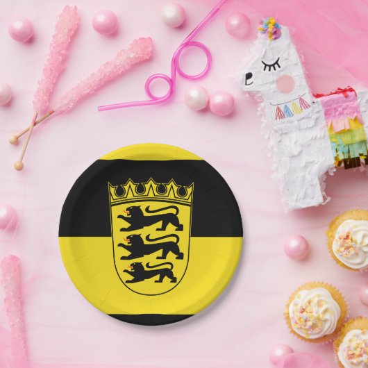 Flagge der Baden-Württemberger Papierplatte Pappteller (Party)