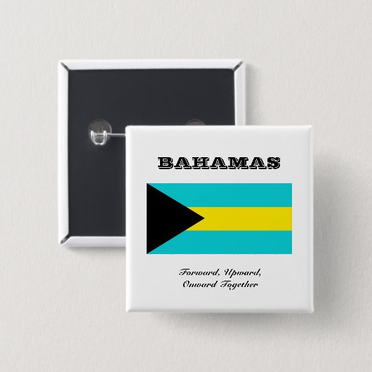 Flagge der Bahamas Button (Vorne & Hinten)