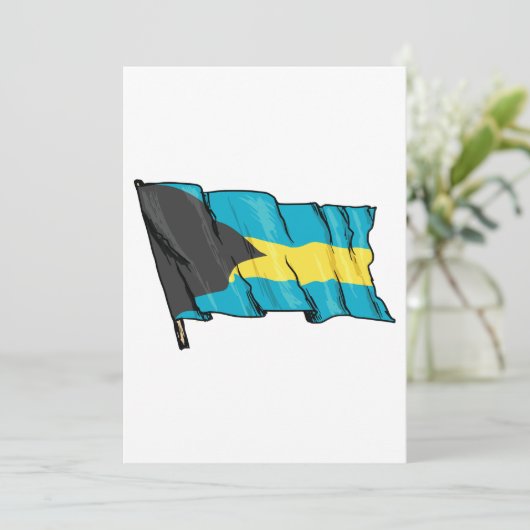 Flagge der Bahamas Einladung (Stehend Vorderseite)