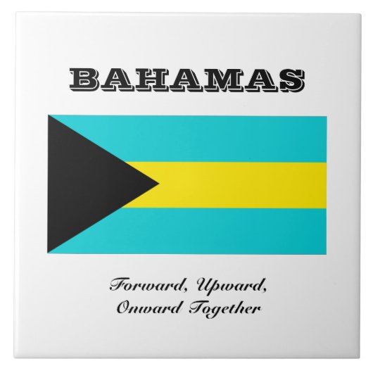 Flagge der Bahamas Fliese (Vorderseite)