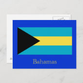 Flagge der Bahamas Postkarte (Vorne/Hinten)