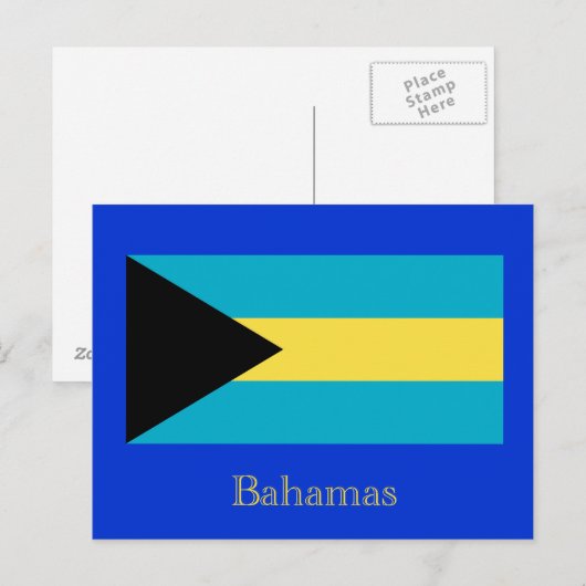 Flagge der Bahamas Postkarte (Vorne/Hinten)