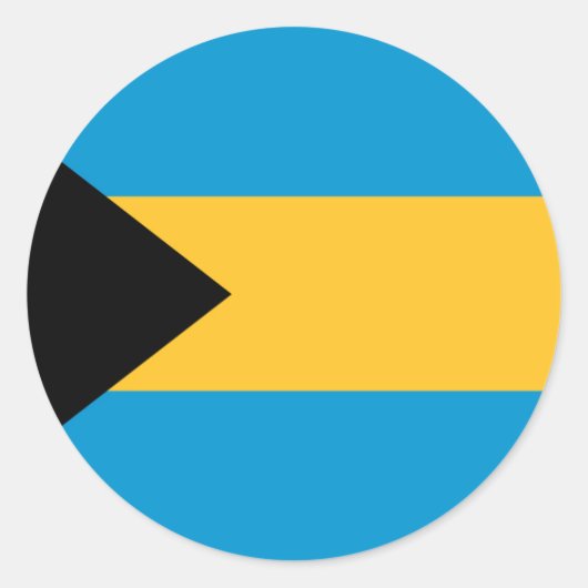 Flagge der Bahamas Runder Aufkleber (Vorderseite)