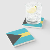 Flagge der Bahamas Steinuntersetzer (Seitenansicht)
