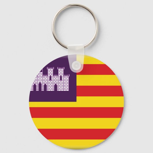 Flagge der Balearen (Spanien) Schlüsselanhänger (Vorderseite)