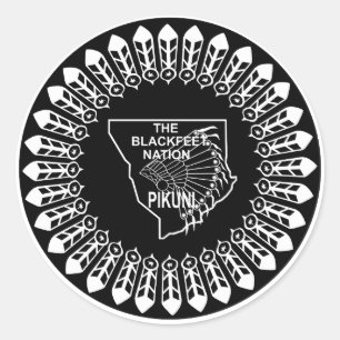 Flagge der Blackfeet Nation Runder Aufkleber