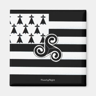 Flagge der Bretagne (Breton) Magnet