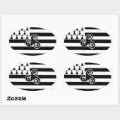 Flagge der Bretagne (Breton) Ovaler Aufkleber (Blatt)