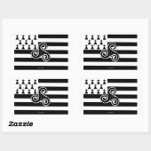 Flagge der Bretagne (Breton) Rechteckiger Aufkleber (Blatt)