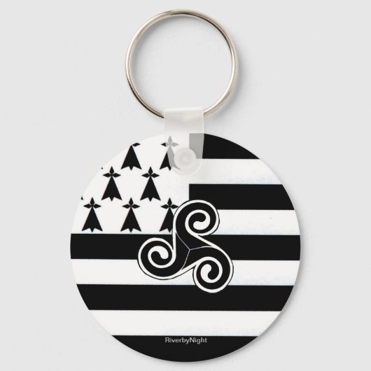 Flagge der Bretagne (Breton) Schlüsselanhänger (Vorderseite)