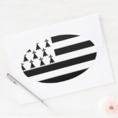 Flagge der Bretagne, Frankreich Ovaler Aufkleber (Umschlag)