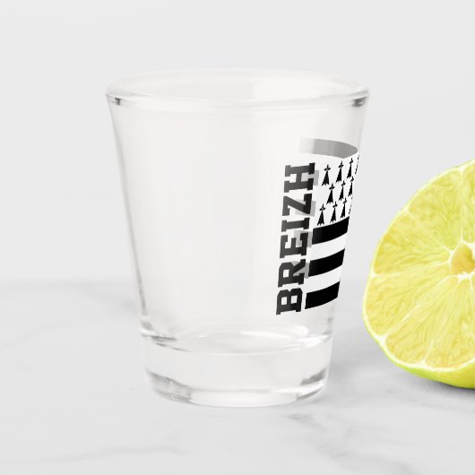 Flagge der Bretagne, Frankreich Schnapsglas (Links)