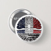 Flagge der Bretagne Frankreich Tree Roots Button (Vorne & Hinten)
