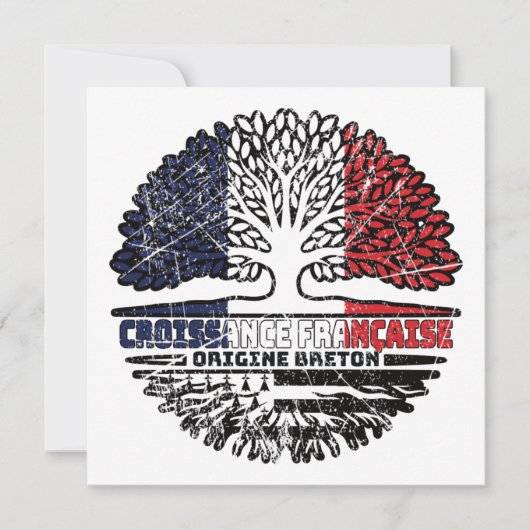 Flagge der Bretagne Frankreich Tree Roots Karte (Vorderseite)