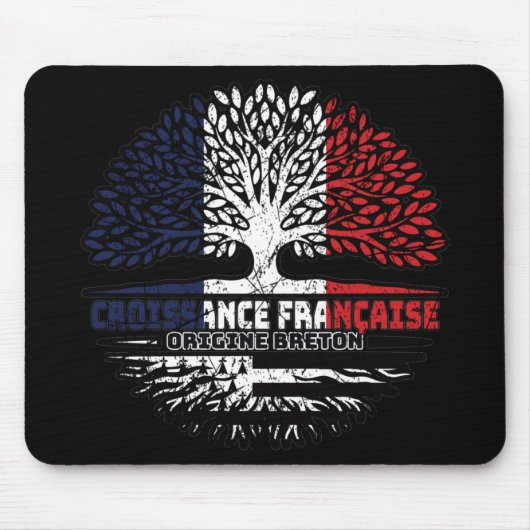 Flagge der Bretagne Frankreich Tree Roots Mousepad (Vorne)