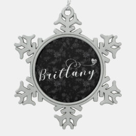 Flagge der Bretagne im Herzen, Breton Schneeflocken Zinn-Ornament