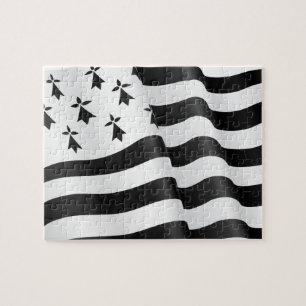 Flagge der Bretagne in Herzform Puzzle