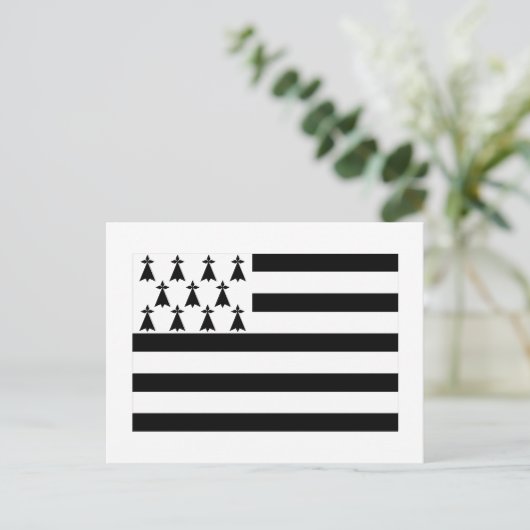 Flagge der Bretagne Postkarte (Stehend Vorderseite)