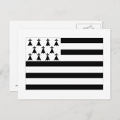Flagge der Bretagne Postkarte (Vorne/Hinten)