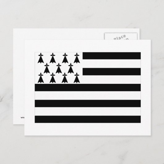 Flagge der Bretagne Postkarte (Vorne/Hinten)