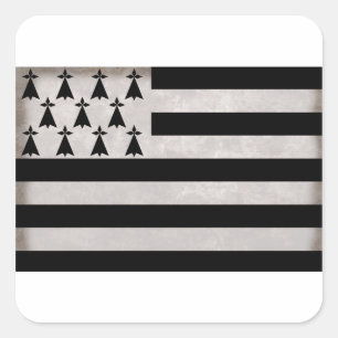 Flagge der Bretagne Quadratischer Aufkleber