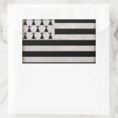 Flagge der Bretagne Rechteckiger Aufkleber (Tasche)