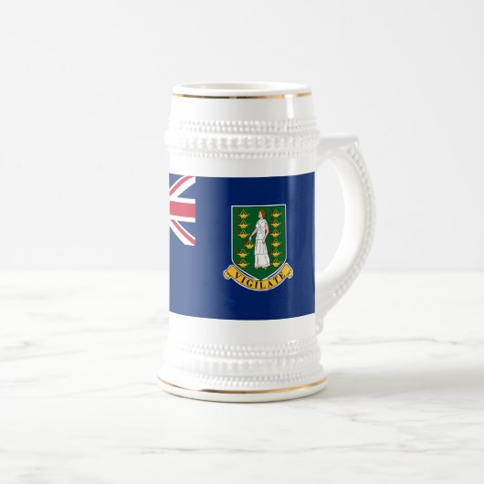 Flagge der Britischen Jungfrau Bierglas (VorderseiteRechts)