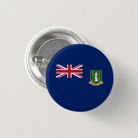 Flagge der Britischen Jungfrau Button (Vorne & Hinten)