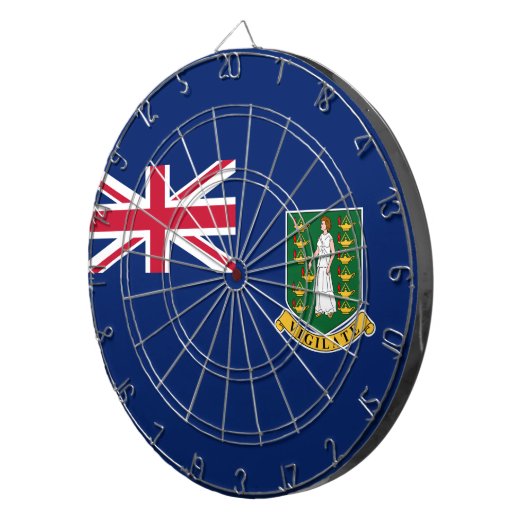 Flagge der Britischen Jungfrau (BVI) Dartscheibe (Vorderseite rechts)