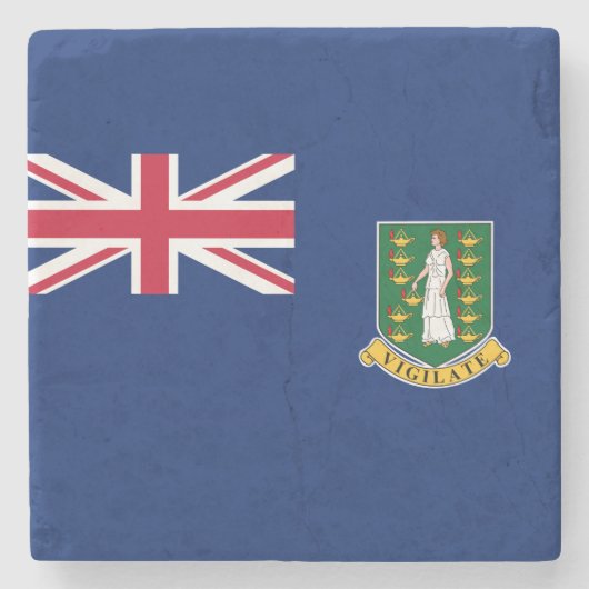 Flagge der Britischen Jungfrau (BVI) Steinuntersetzer (Vorderseite)