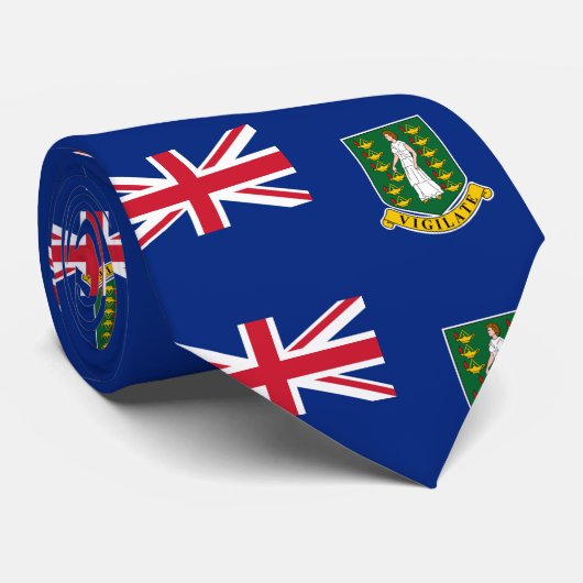 Flagge der Britischen Jungfrau Krawatte (Gerollt)