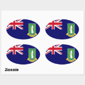 Flagge der Britischen Jungfrau Ovaler Aufkleber (Blatt)