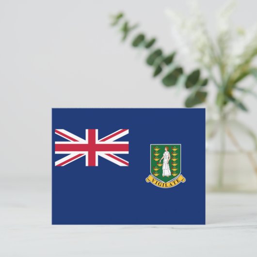 Flagge der Britischen Jungfrau Postkarte (Stehend Vorderseite)