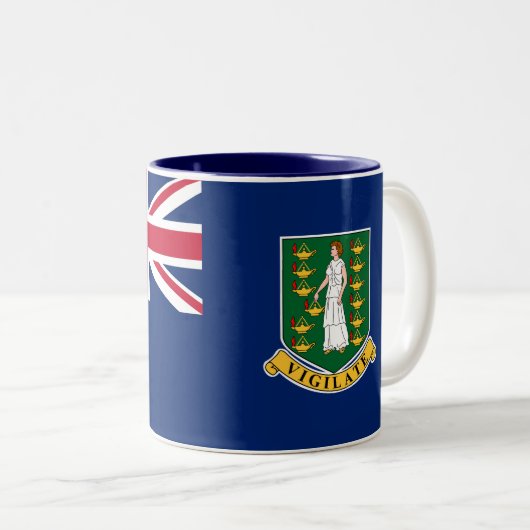 Flagge der Britischen Jungfrau Zweifarbige Tasse (VorderseiteRechts)