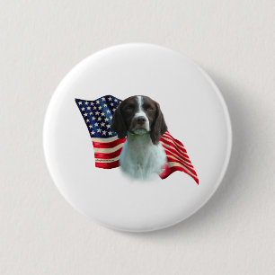 Flagge der Brittany Spaniel Button