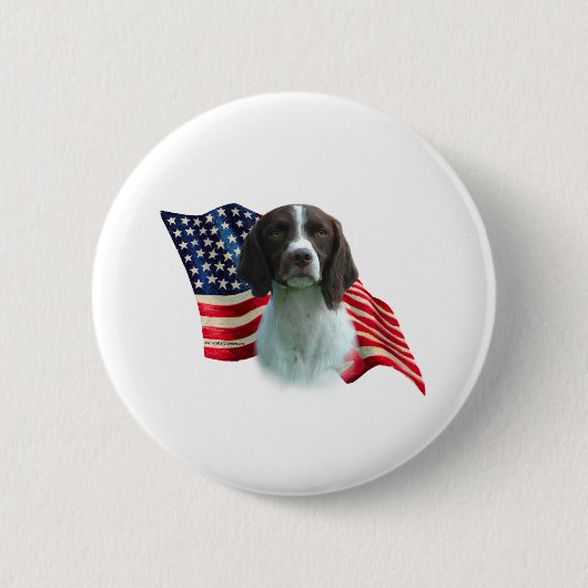 Flagge der Brittany Spaniel Button (Vorderseite)