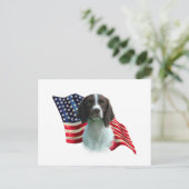 Flagge der Brittany Spaniel Postkarte (Stehend Vorderseite)