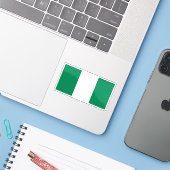 Flagge der Bundesstaatlichen Republik Nigeria Aufkleber (Laptop mit iPhone)