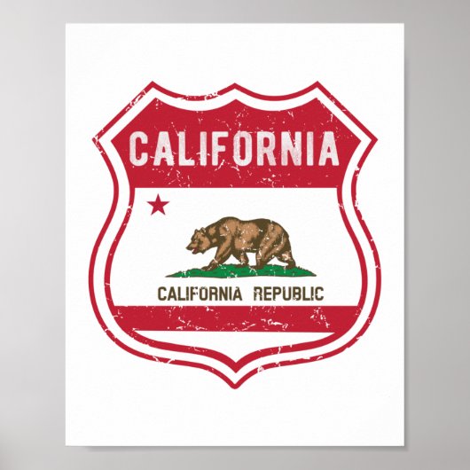 Flagge der California Route 66 Poster (Vorne)