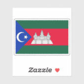 Flagge der chams-Volksgruppe Kambodschas Aufkleber (Blatt)