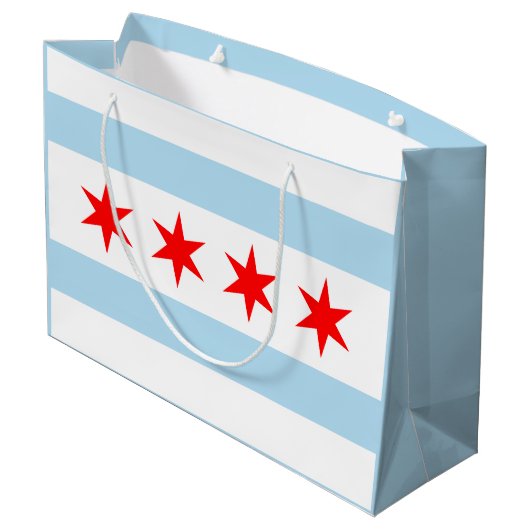 Flagge der Chicagoer Beutel Große Geschenktüte (Rückseite Schrägansicht)